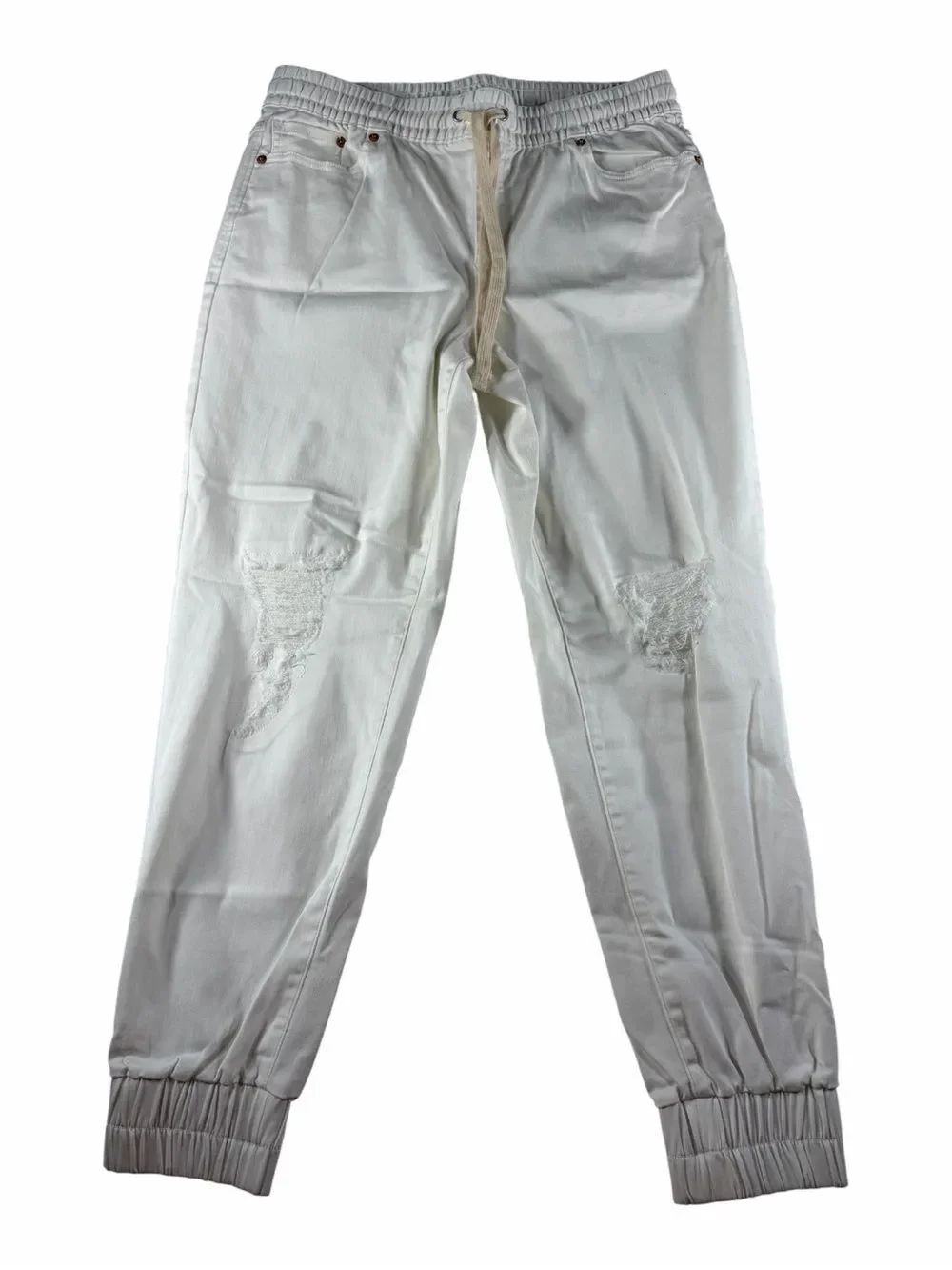 I.N.C. International  Concepts Women's White Jeans Sz Medium w Ripped Knees